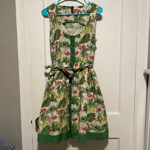 Flamingo patterned Dress with Pockets